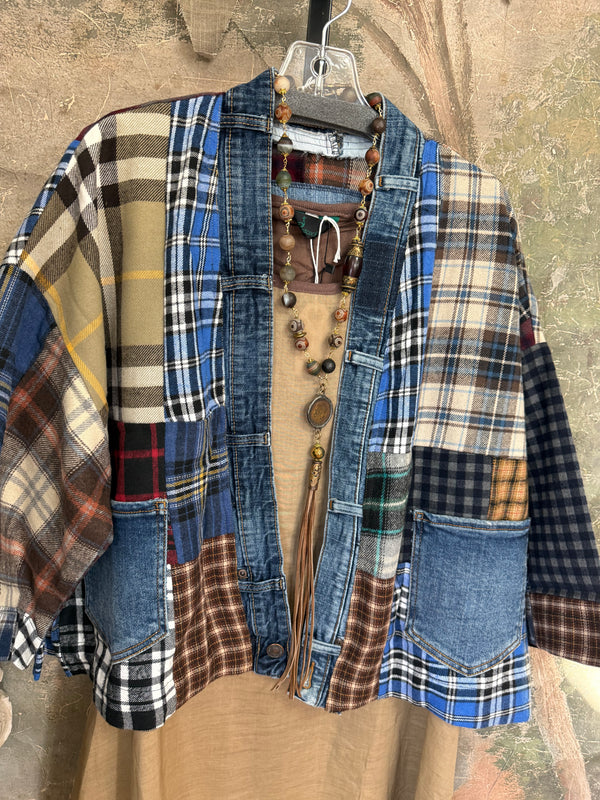 5573 Lodge Flannel Cardigan-Mix D