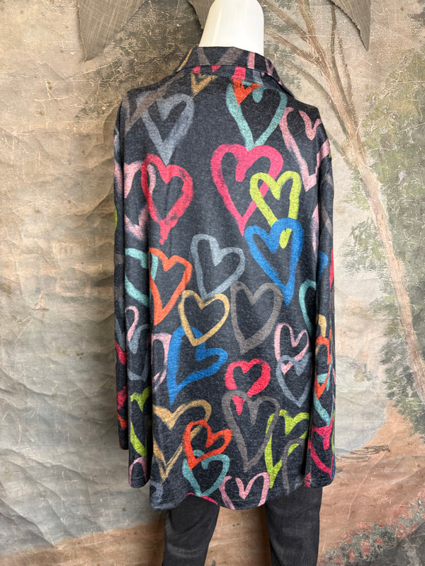 25842 Whimsy Chic Hearts Zipup Jacket