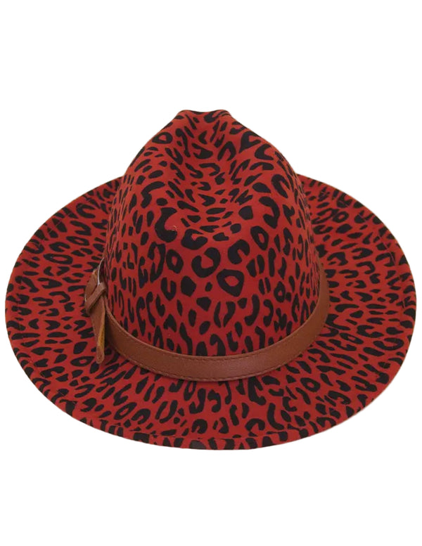 Felt Leopard Fedora Hat