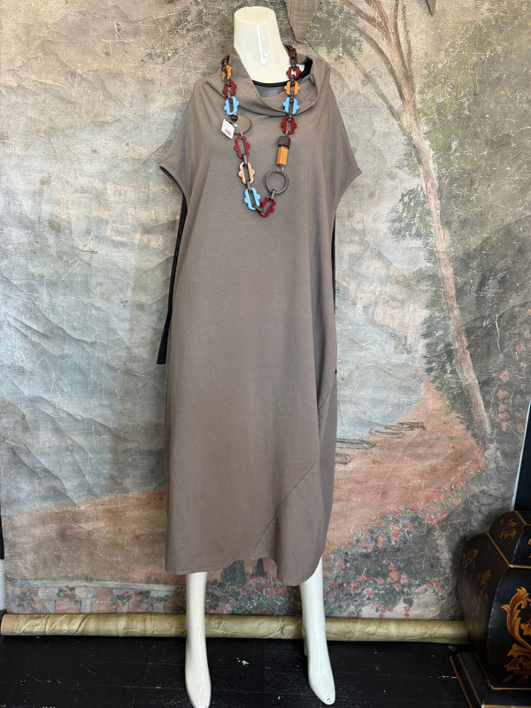 92009 Cocoon Sweatshirt Dress-Mocha