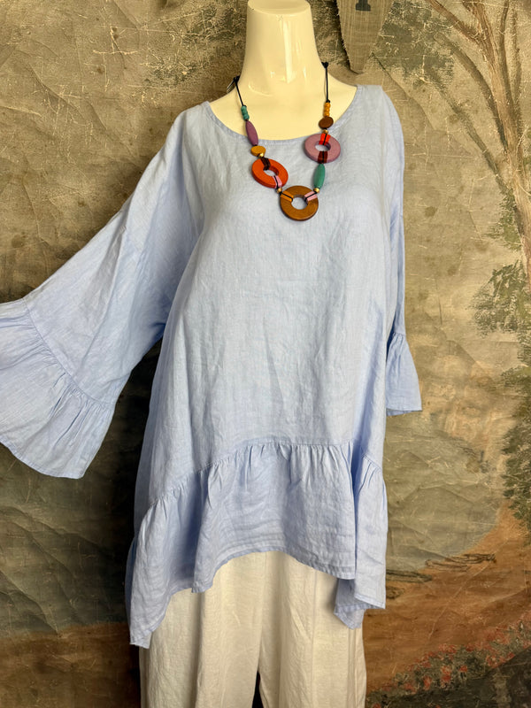 MP-HLT651 Baby Doll Top-Kentucky Blue