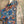 Load image into Gallery viewer, Oversized blue floral print crew pullover with orange and multicolor botanical pattern, long sleeves, relaxed fit - 3
