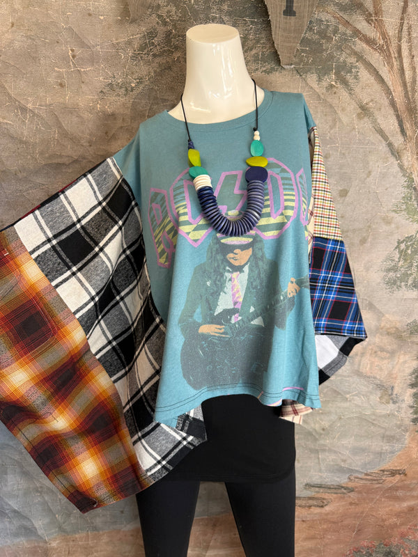 5576 Flannel Band Tees-Mix 2