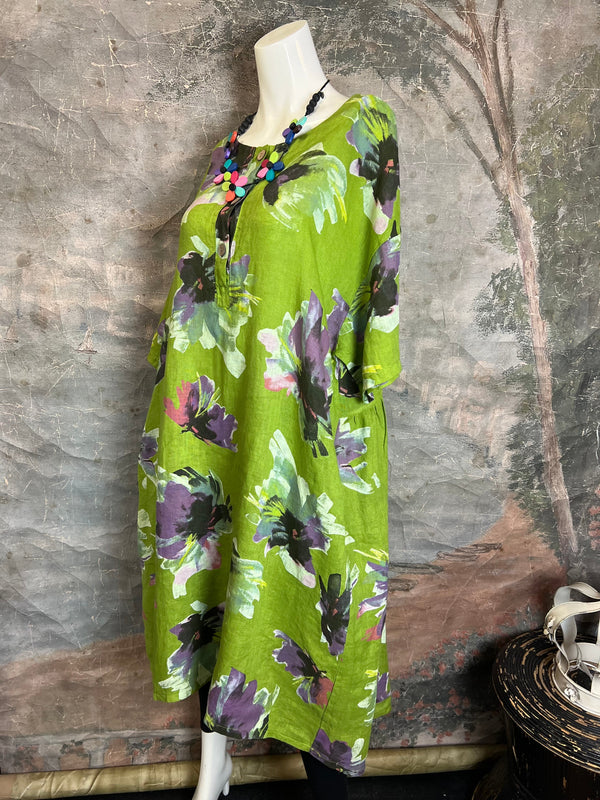 91877-52 Artful Bloom Dress-Kiwi