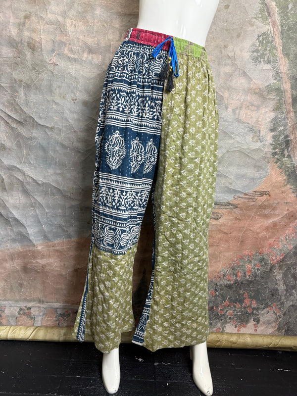 2007W Wide Leg Kantha Pants-Mix 2