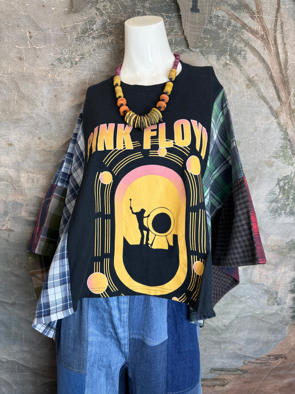 5576 Flannel Band Tee Topper-E