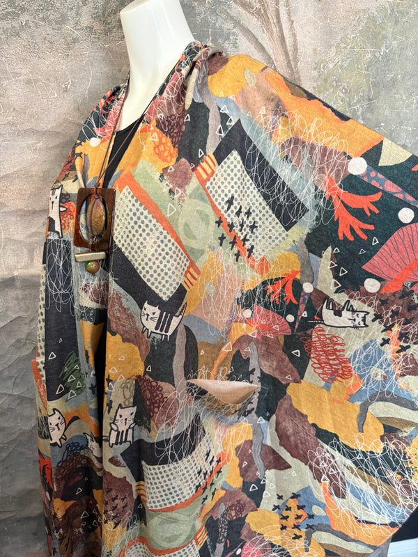 C103 Brushed Hooded Duster