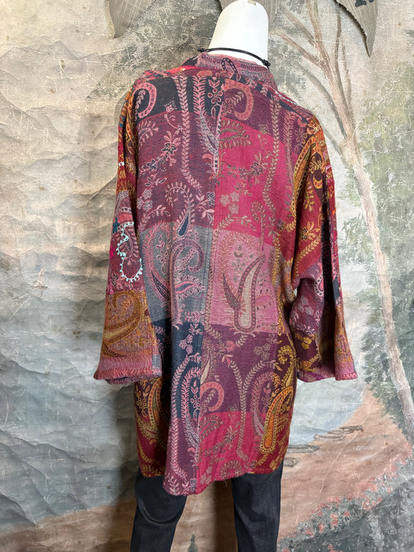 ANU 19828 Embroidered Duster JKT-Macroon