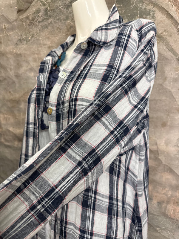 MP-ELT550 Plaid Boyfriend Shirt