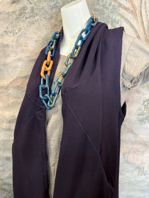 2626AU Zip Hoodie Vest-Purple