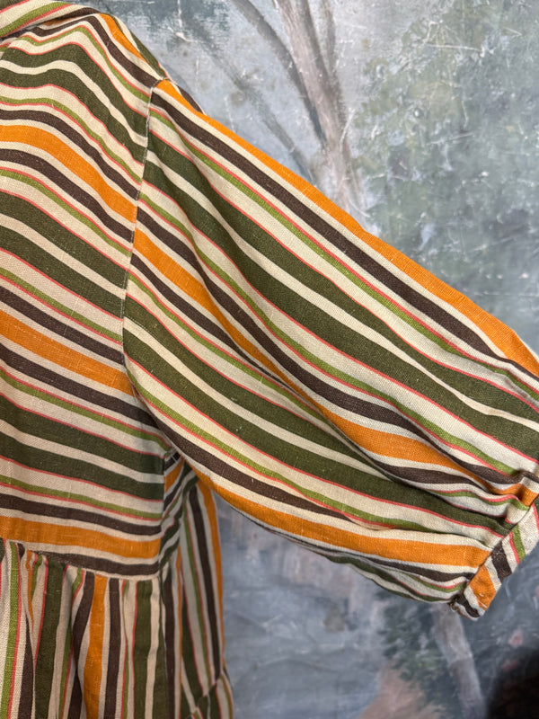 5569 Judy Hoodie Short Dress-Autumn Stripe