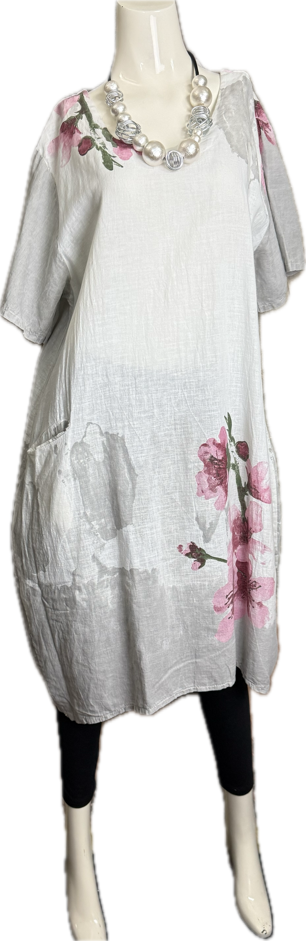 90847B Painters Garden Dress-White