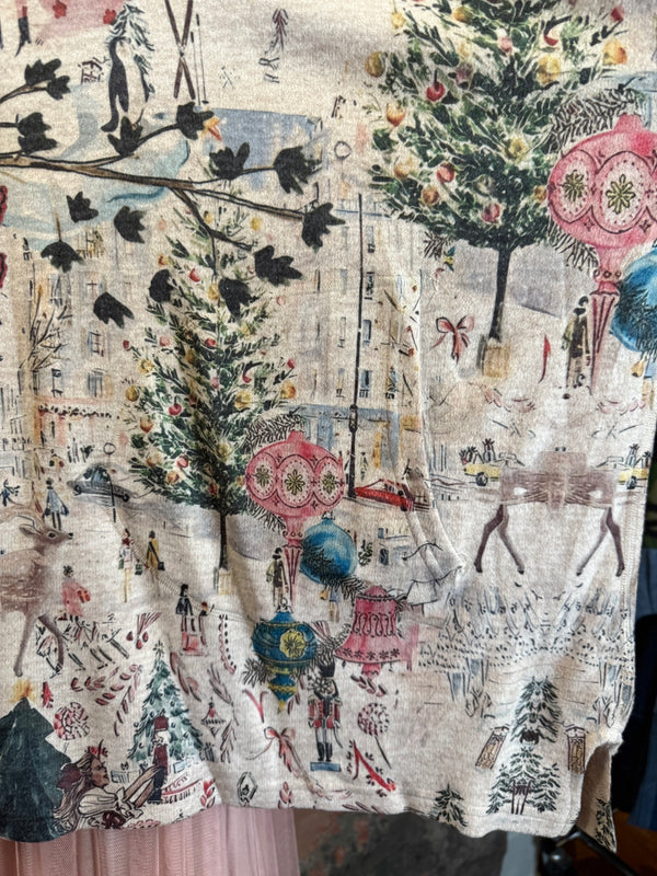 T1097 Cowlneck Dolman Slv Top-Holiday Joy