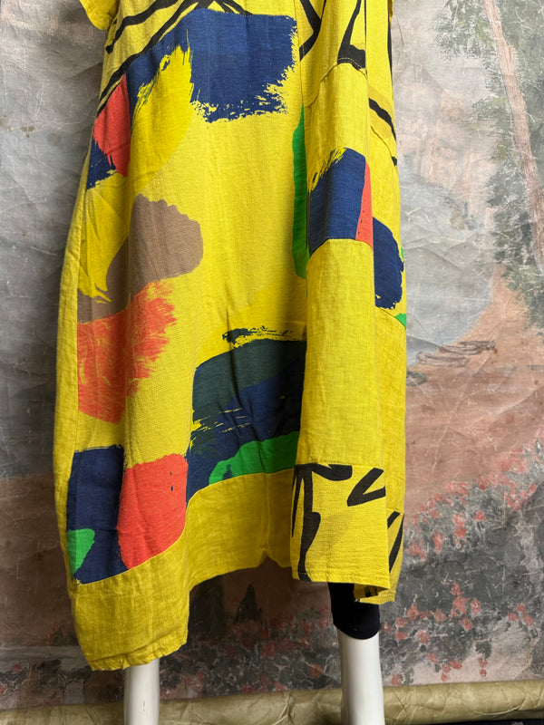 90617P-23 Linen Paint Dress-Mango