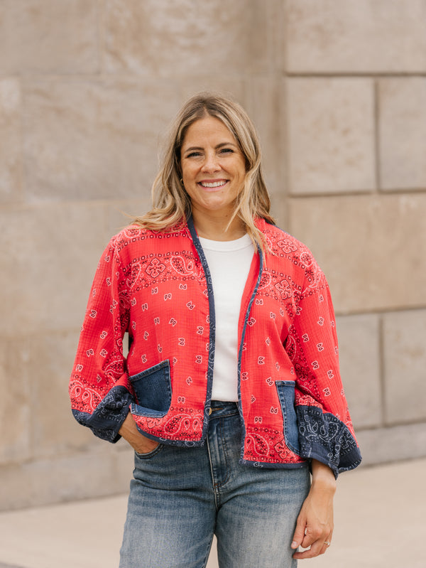 5756 Bandana Mix Cardigan
