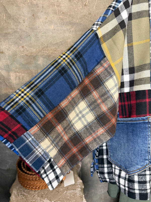 5573 Lodge Flannel Cardigan-Mix D