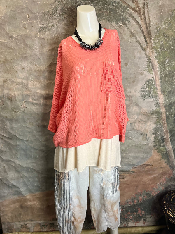 TEE004N Net Rex Top