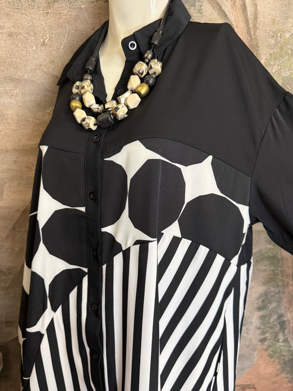 1221 Colorblock Shirt Dress-style 1