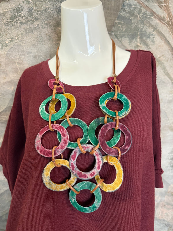 8300-3061 Pullover Vest Topper-Red Indigo