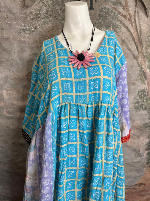 1027w Kantha Arts Tiered Dress-Mix 1