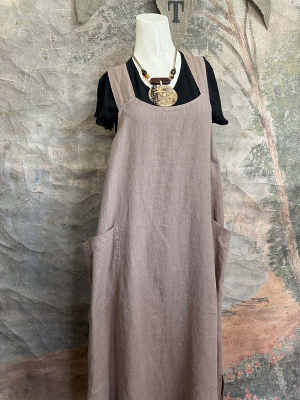 MP- HLD1052 OVERALL LONG DRESS-Mocha