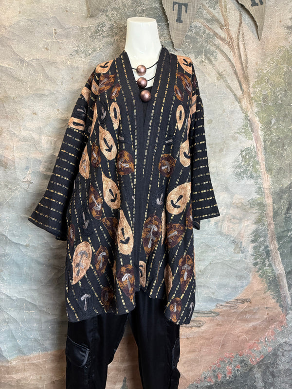 ANU 19828 Embroidered Duster JKT-Fudge