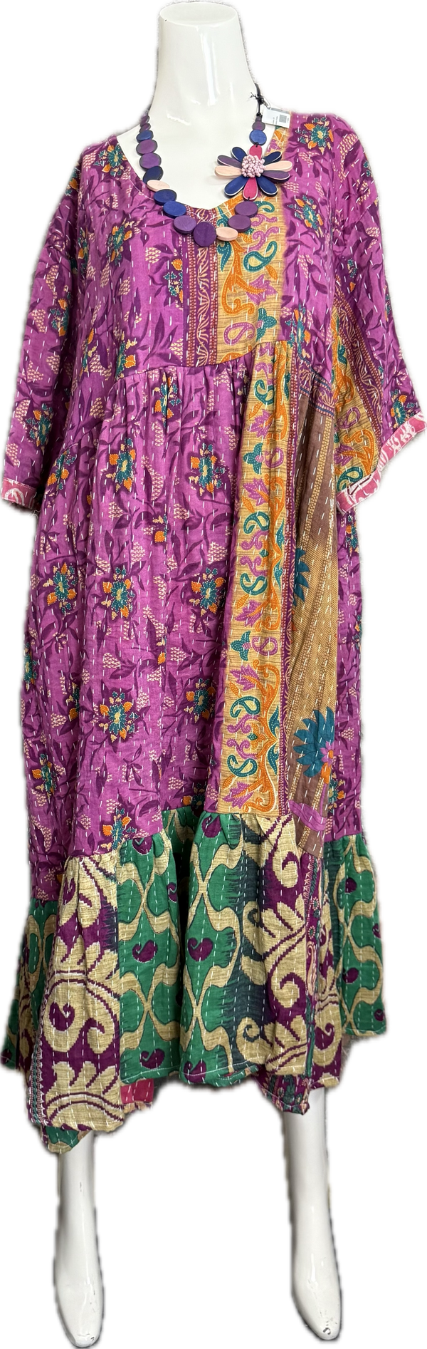 1027w Kantha Arts Tiered Dress-Mix 9