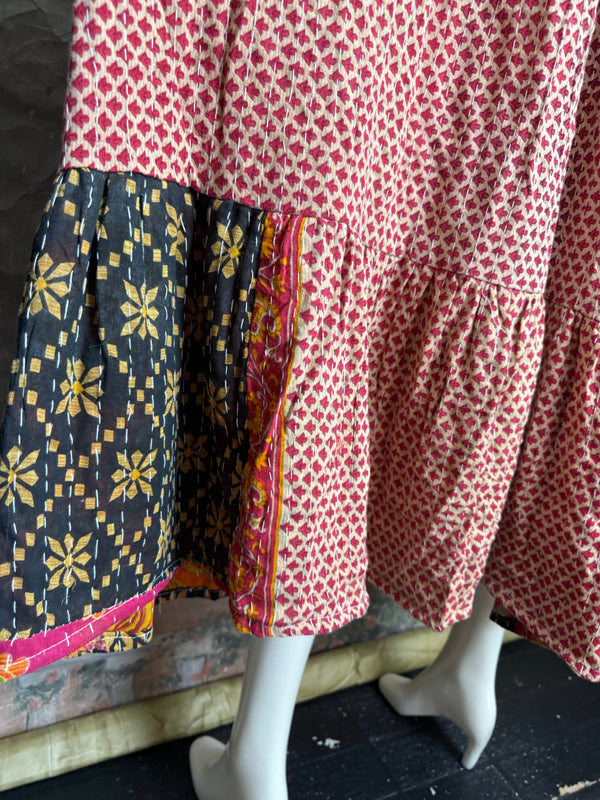 1027w Kantha Arts Tiered Dress-Mix 3