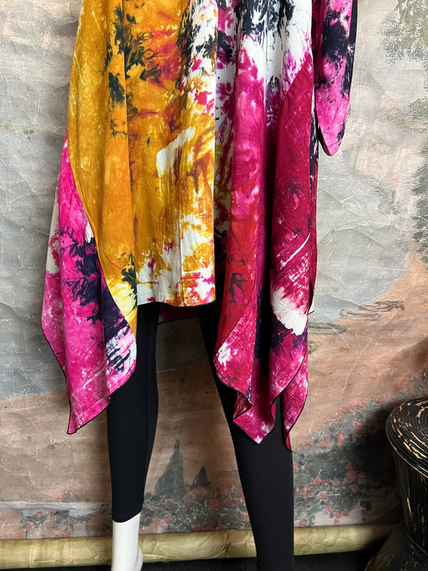 7063V Block Dyed Justly Top-PINK MIX