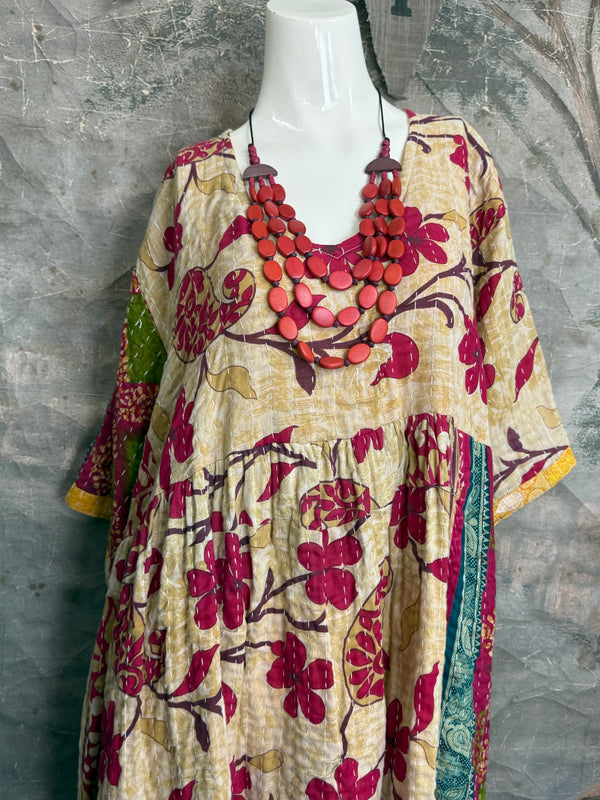 1027w Kantha Arts Tiered Dress-Mix 5
