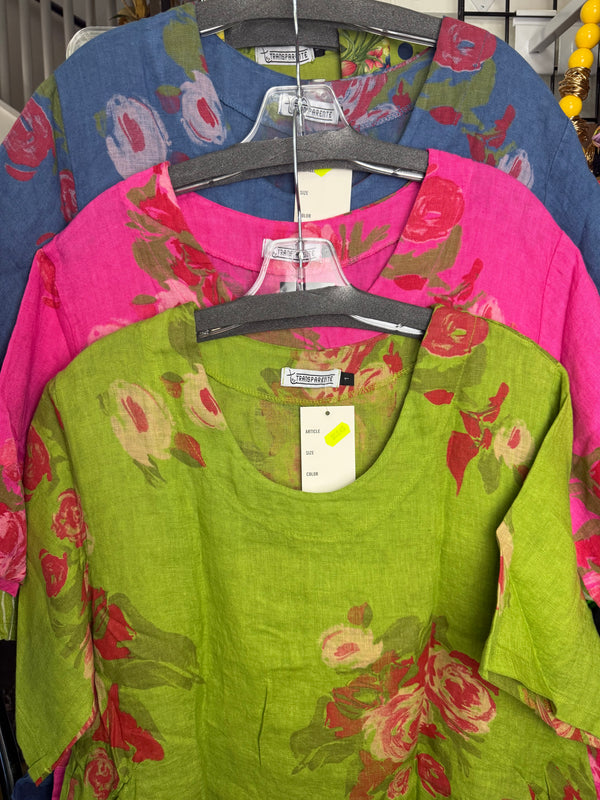 90645-62 Rose Pocket Tunic-KIWI