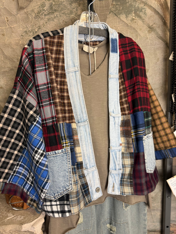 5573 Lodge Flannel Cardigan-Mix C