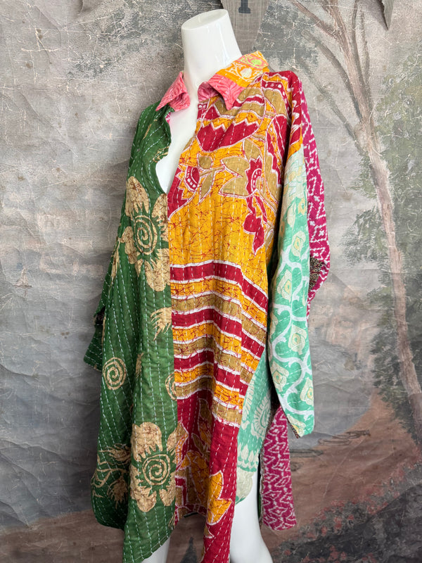 1013w Long Kurta Shirt Dress-Abby