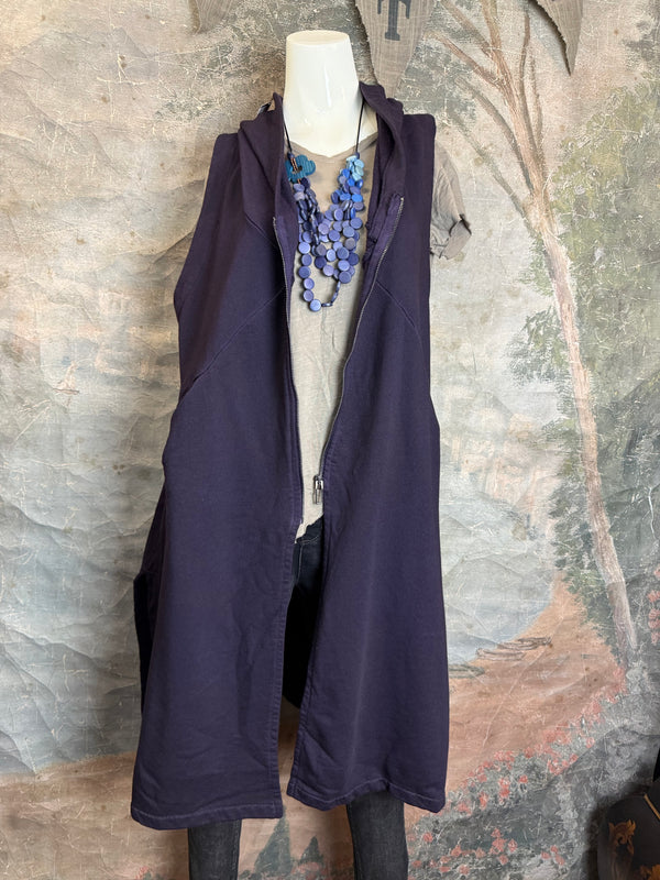 2626AU Zip Hoodie Vest-Purple