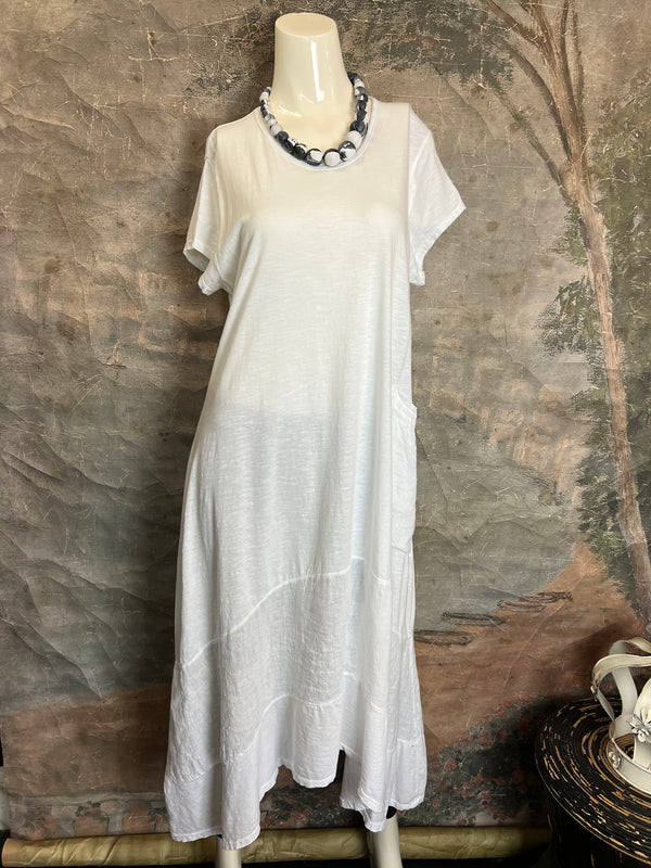 1123 Sharkbite Dress-White
