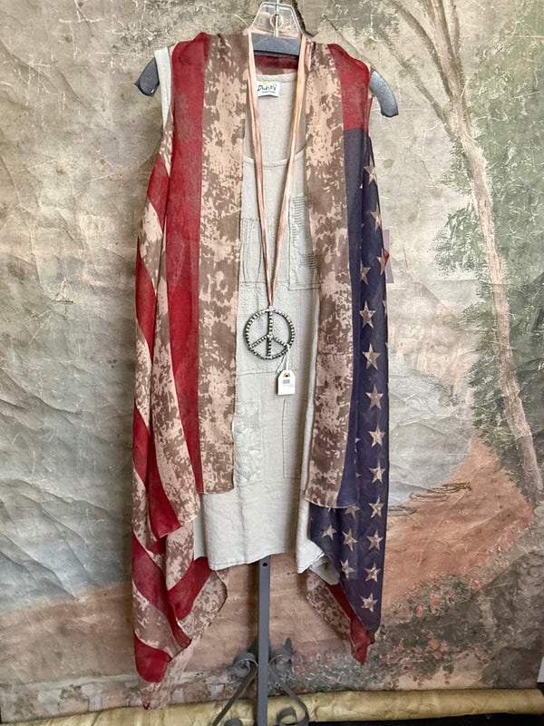 MC31 Vintage America Flag Vest