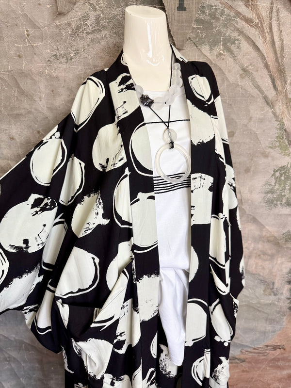 W601 Lina Jacket-Black w white dots