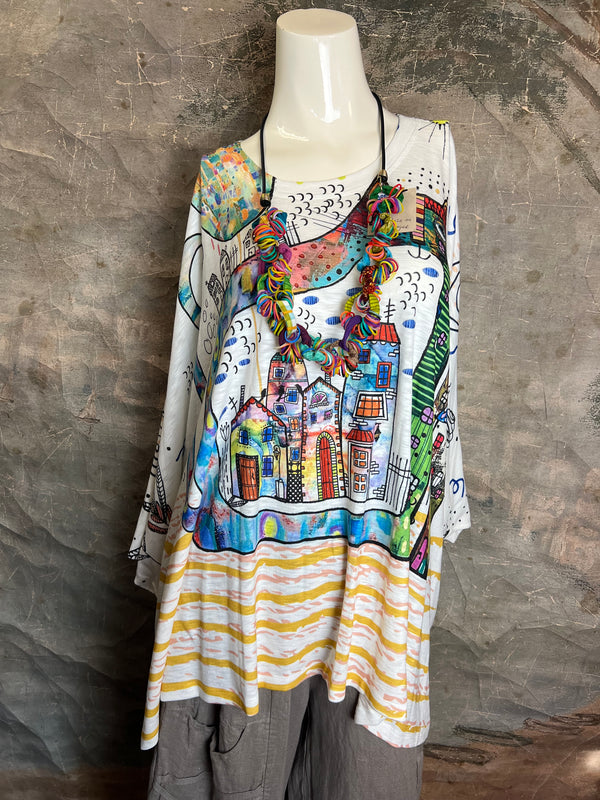 T1369K White Knit Whimsy Top-Whiskers CIty Meow Town