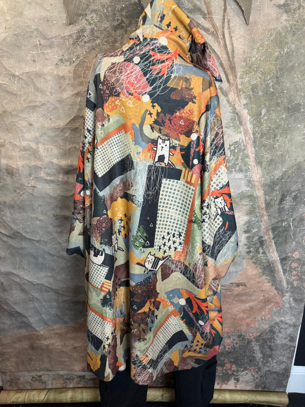 C103 Brushed Hooded Duster