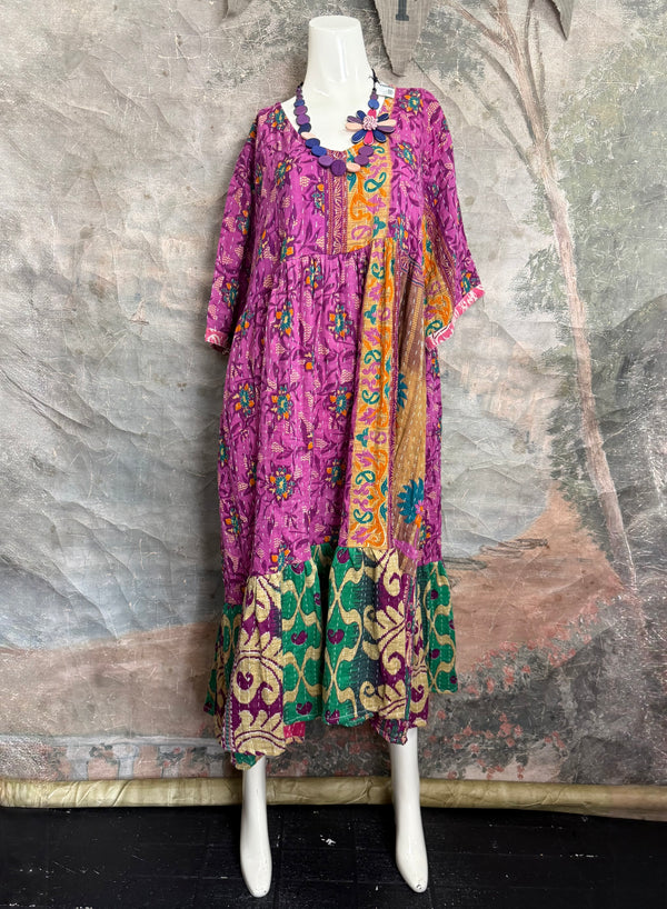 1027w Kantha Arts Tiered Dress-Mix 9