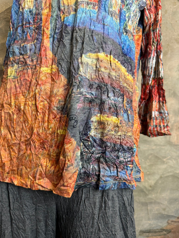 25603 Crinkle Tunic Top-Rust