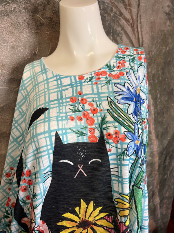 T1369K White Knit Whimsy Top-Misty Bloom