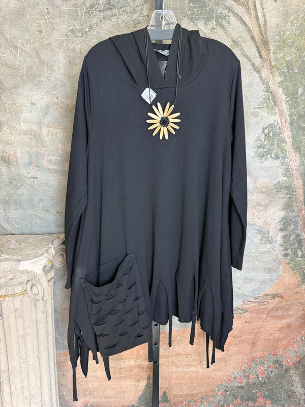 1231-62 Laser Pullover Hoodie-Black