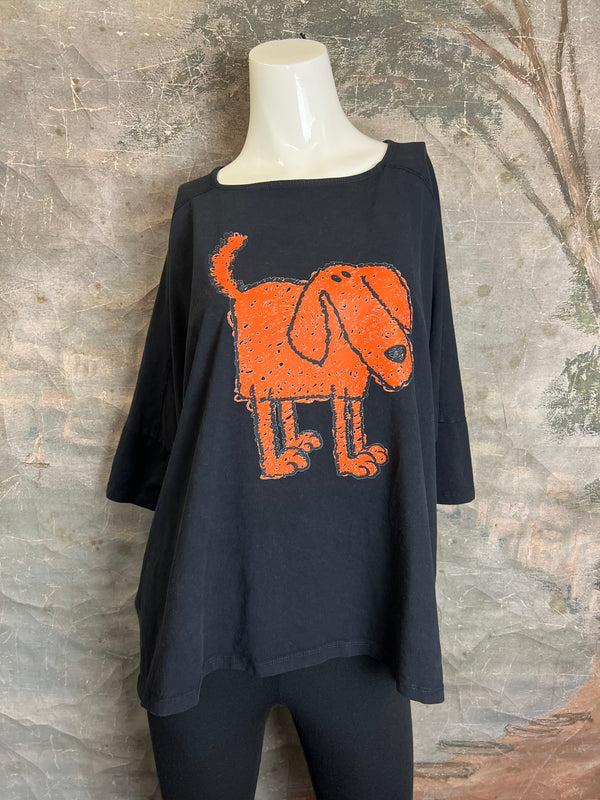 T1388C One Size Dolman Slv Tee-Sam/Blk