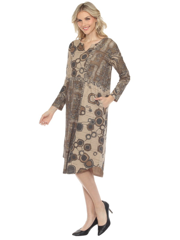 D448 Waffle Knit VNeck Dress-COOPER