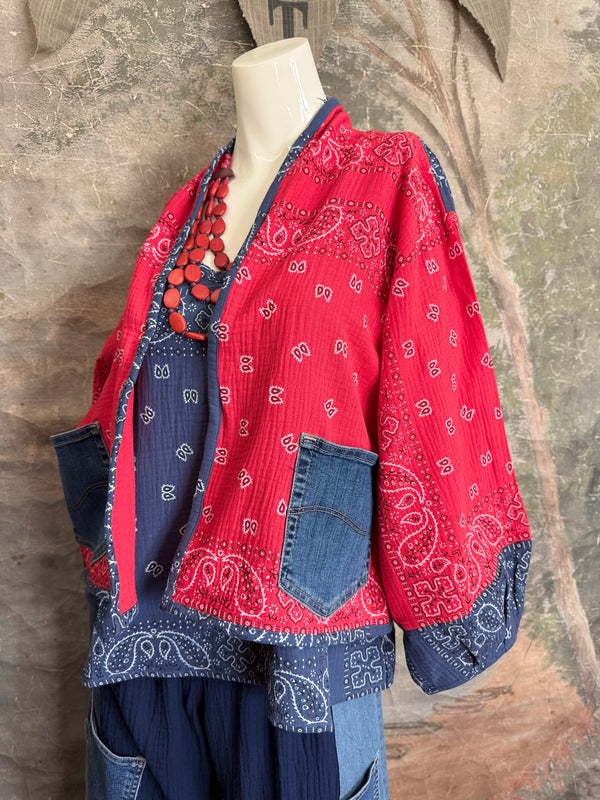 5756 Bandana Mix Cardigan