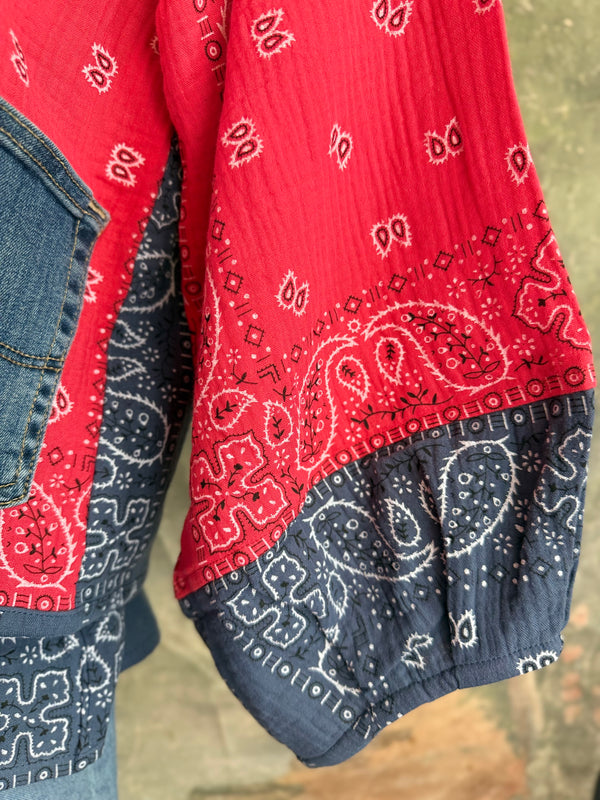 5756 Bandana Mix Cardigan