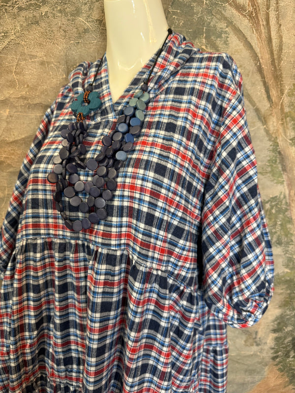 5428 Plaid Babydoll Tunic