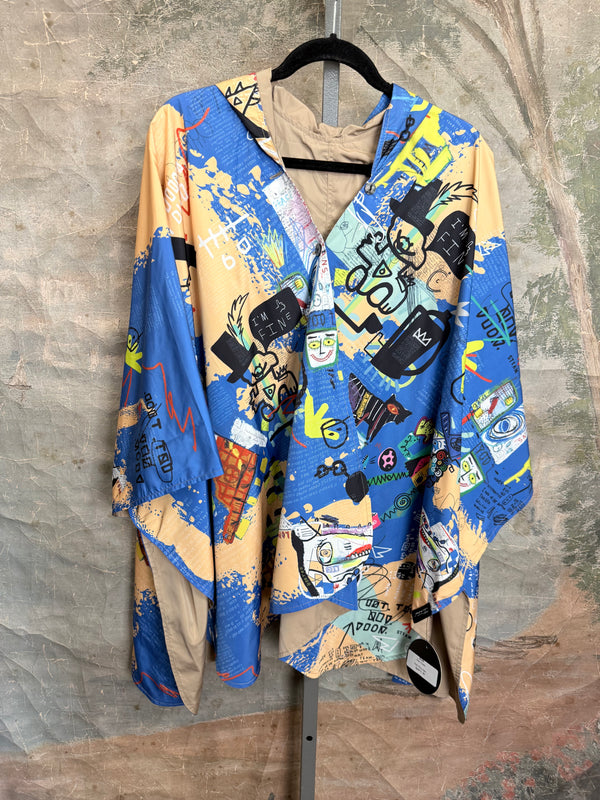 Inoah's Artful 2 Look Raincape-Curious Bots
