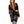 Load image into Gallery viewer, Woman wearing black floral embroidered kimono cardigan with wide sleeves over rust crop top and jeans - 2
